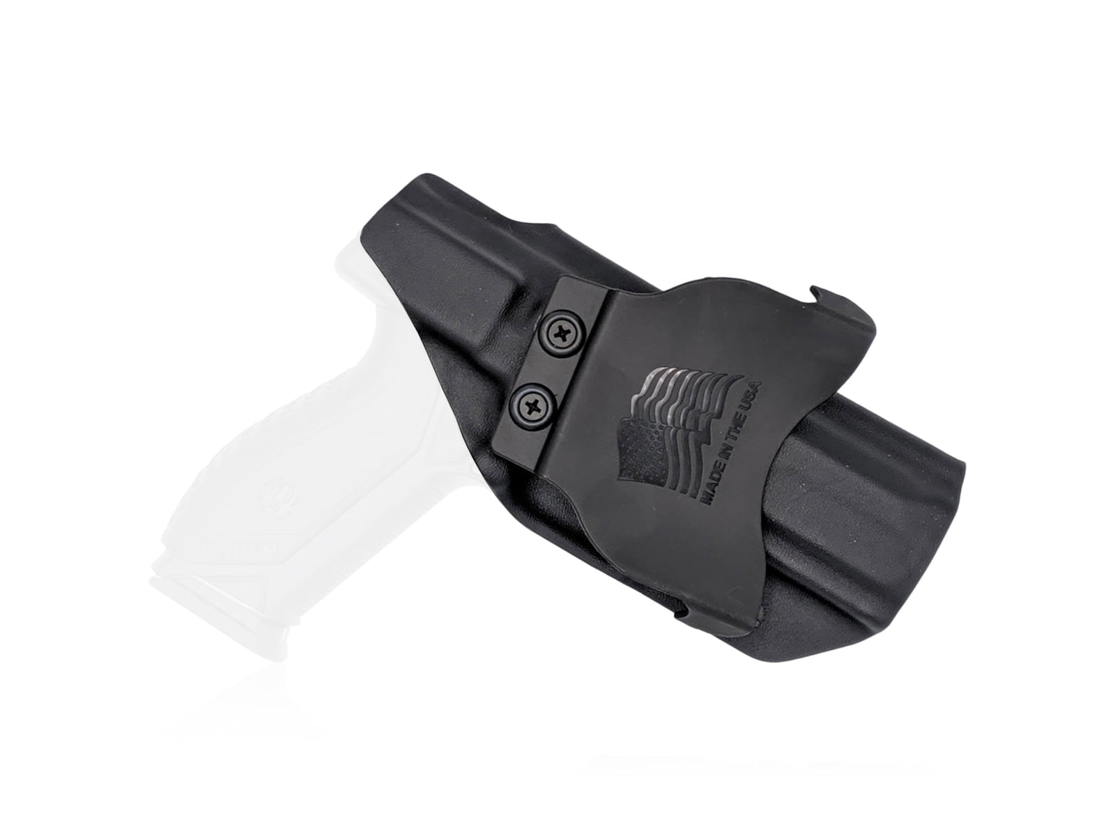 Rounded OWB KYDEX Paddle Holster, Ruger American Full Size, Left Hand, Black, RG