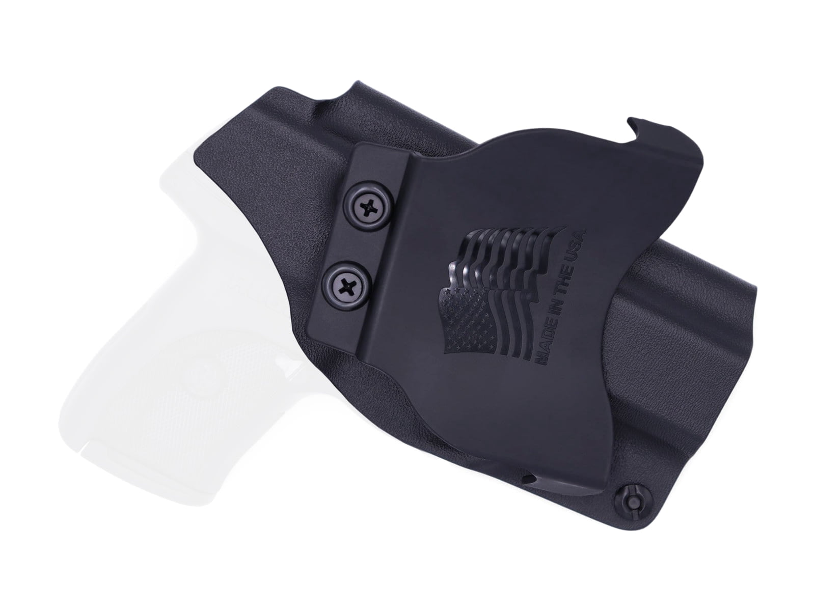 Rounded OWB KYDEX Paddle Holster, Ruger LC9/LC9s/LC380/EC9s, Left Hand, Black, R