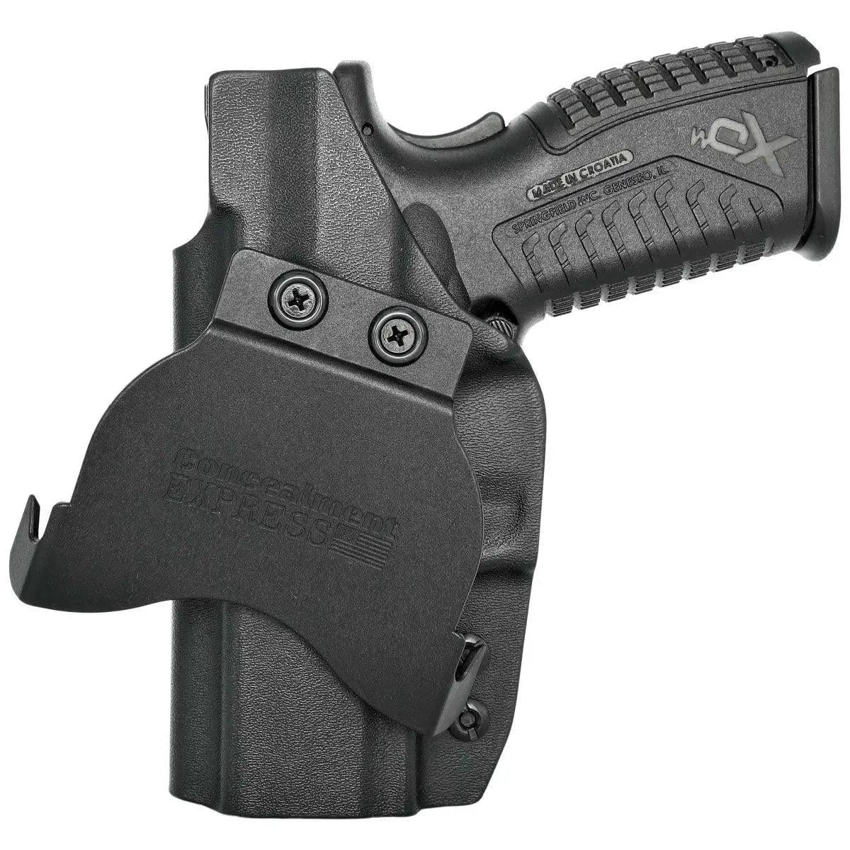 Rounded OWB KYDEX Paddle Holster, Springfield XD-M 3.8in 9mm, Right Hand, Black,