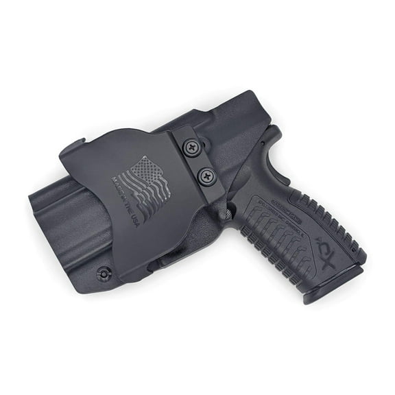 Rounded OWB KYDEX Paddle Holster, Springfield XD-M 3.8in 9mm, Right Hand, Black,