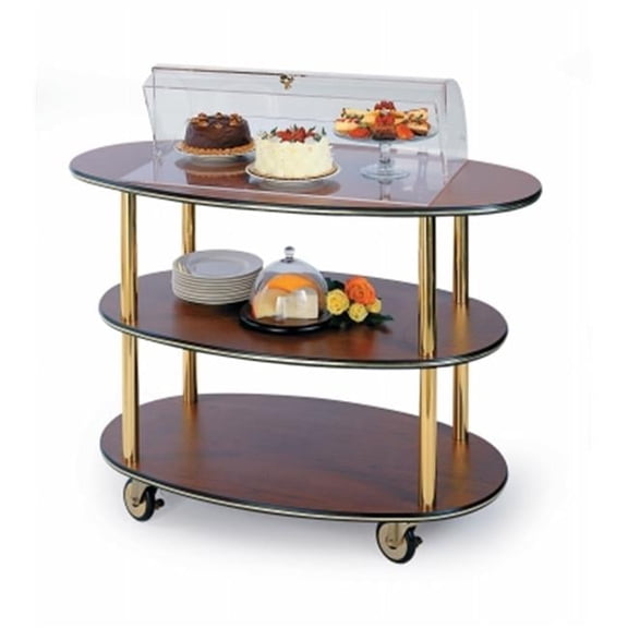 Rounded Oval Style- 3-Shelf Wood Laminate Serving Cart