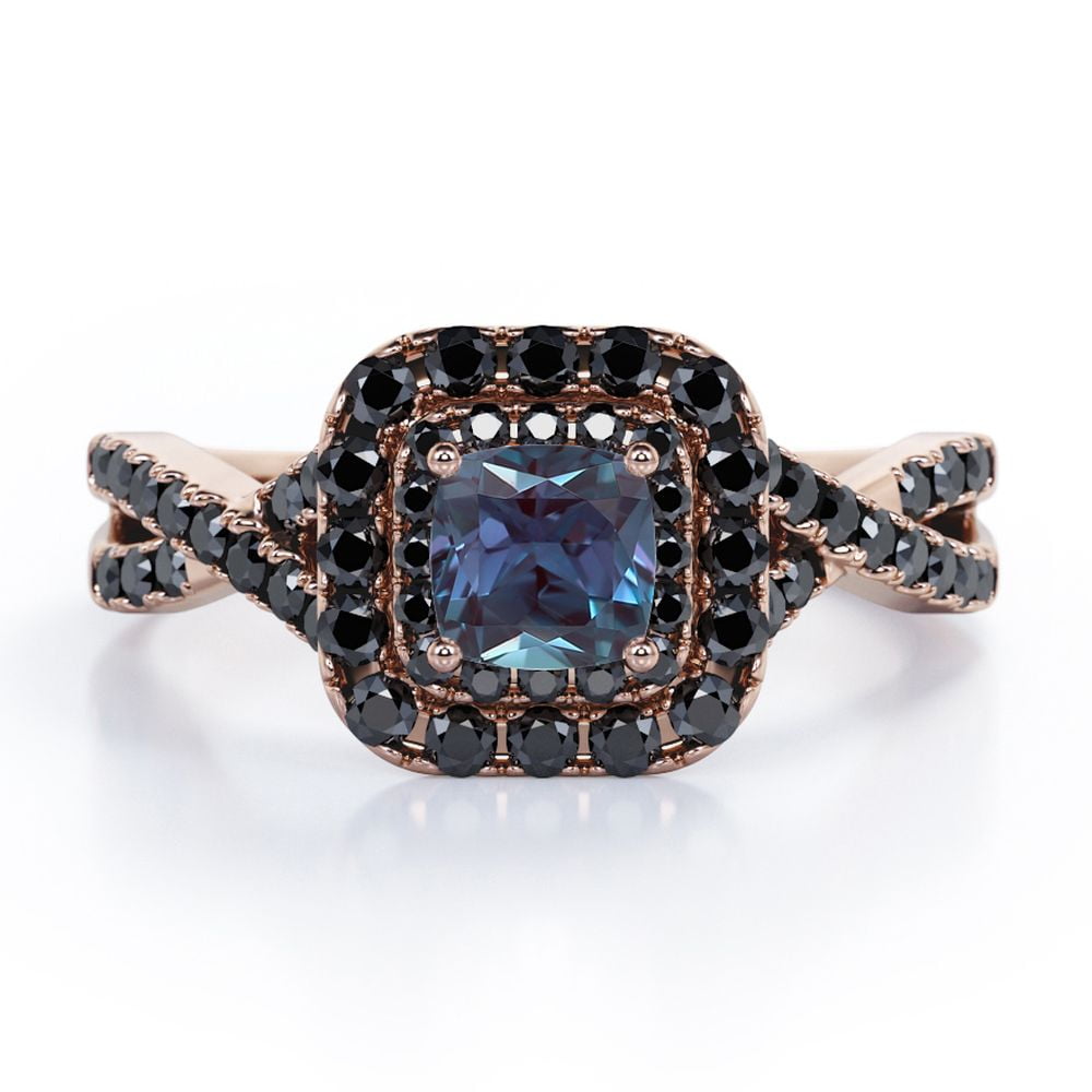Rounded Square Double Halo 0.5 TCW Princess Cut Lab Created