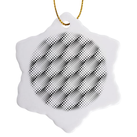 3drose, Rounded Square Pattern Background - Abstract Vector Graphic Design, 3 inch Snowflake Porcelain Ornament