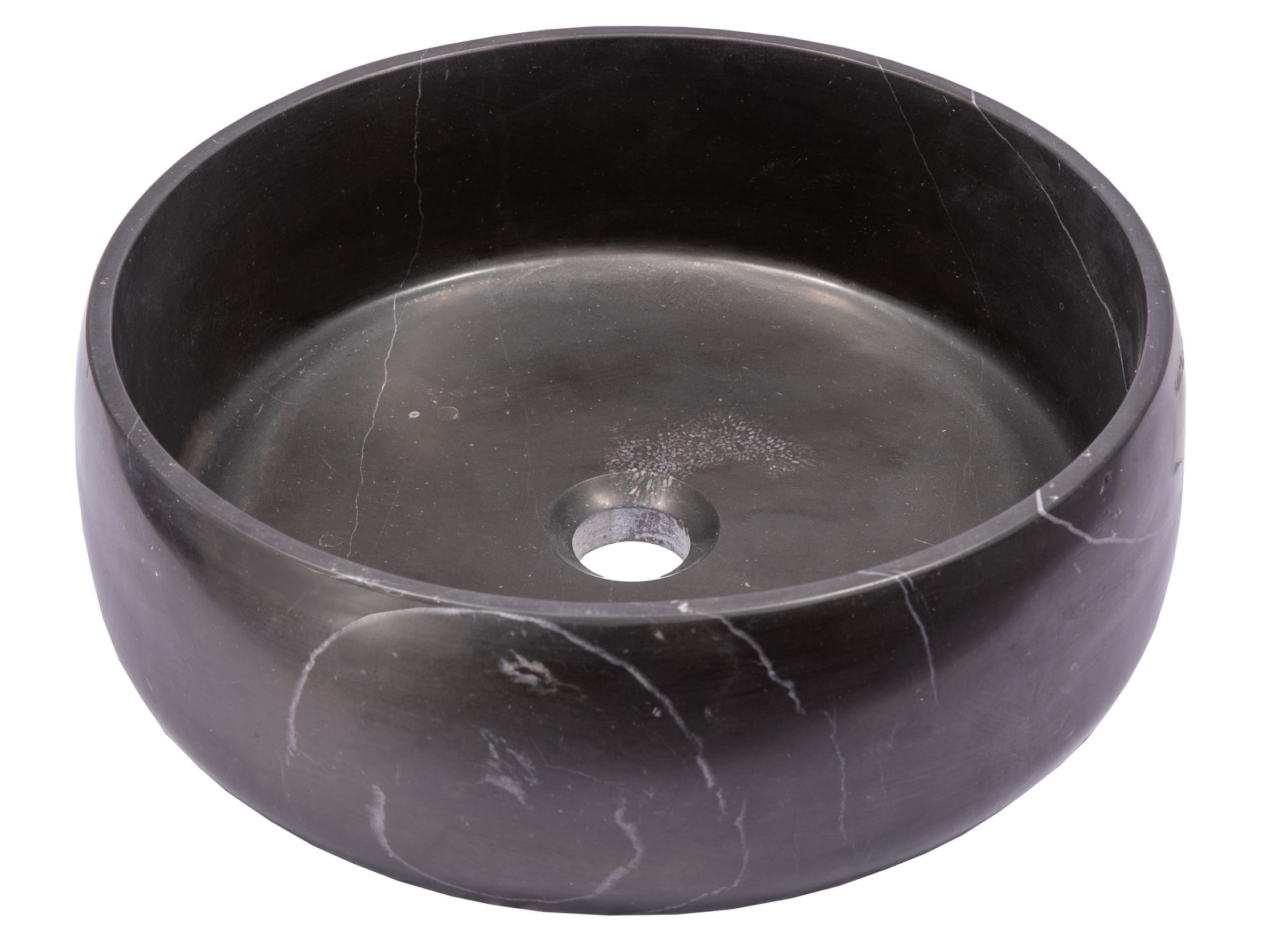 Nero Marquino Black Marble Circular Vessel Sink