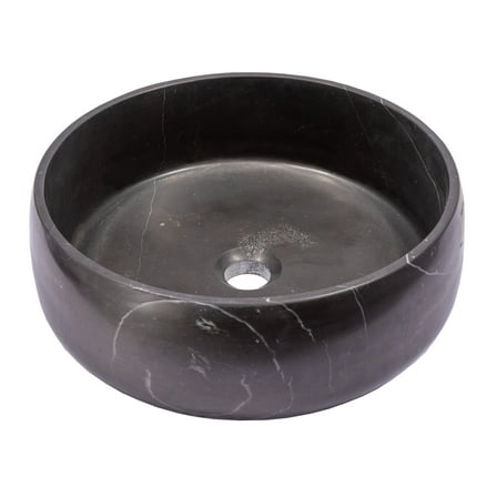 Rounded Vessel Sink in Nero Marquino Marble
