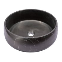 Rounded Vessel Sink in Nero Marquino Marble