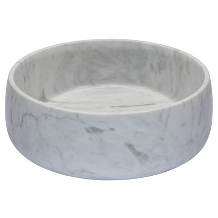 Rounded Vessel Sink in White Carrara Marble