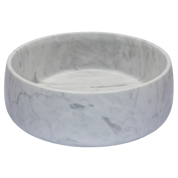 Rounded Vessel Sink in White Carrara Marble