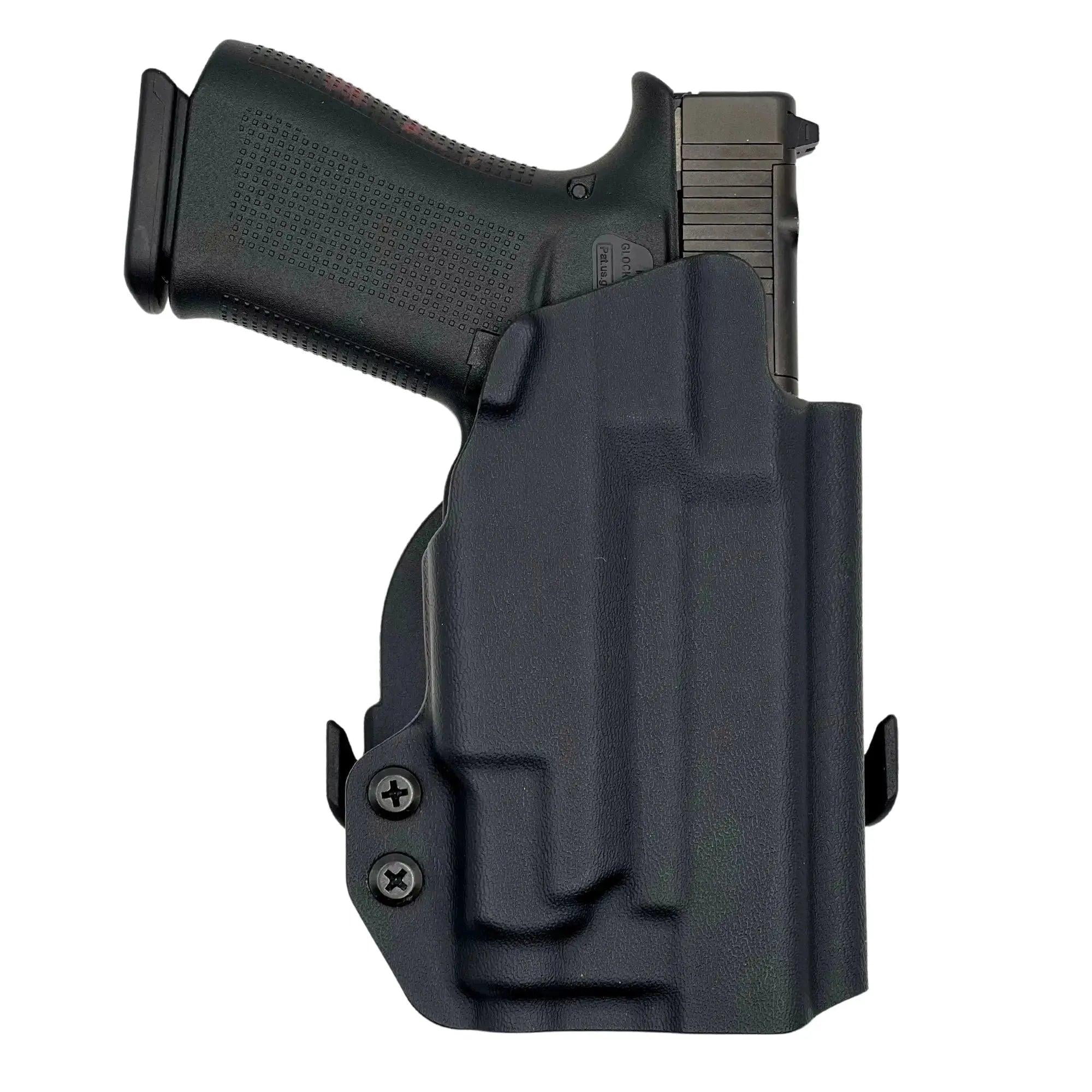 Paddle Holster fits: Glock 43X Olight PL-MINI 3 Valkyrie Black / Left Hand by Rounded Gear