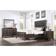 thumbnail image 1 of Roundhill Aetheria Contemporary Wood 4-Piece Upholstered Storage Bedroom Set in Dark Brown, 1 of 12