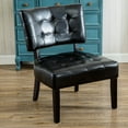 thumbnail image 1 of Roundhill Blended Leather Tufted Accent Chair with Oversized Seating, Black Faux Leather, 1 of 7