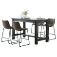 thumbnail image 1 of Roundhill Bronco Antique Finished 36'' Height 5-Piece Counter Height Dining Set, Brown, 1 of 11