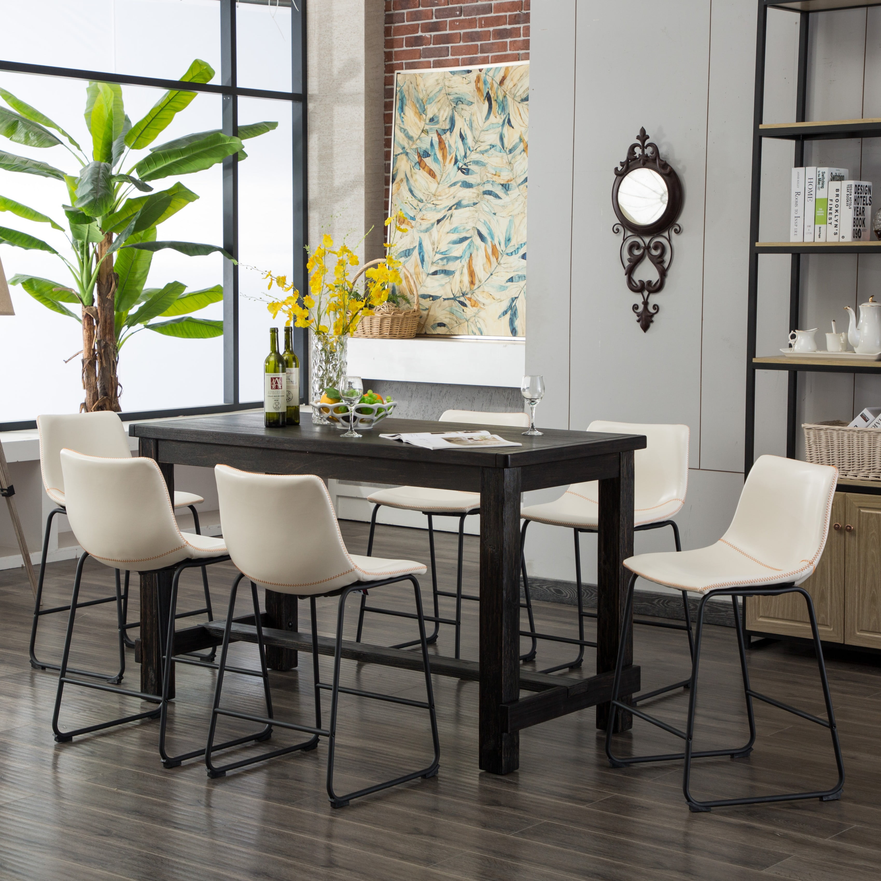 7 piece round counter height dining set sale