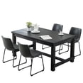 thumbnail image 1 of Roundhill Furniture Lotusville Antique Wood Finished Dining Set: Table and Four Chairs, Grey, 1 of 10