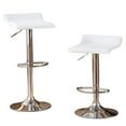 thumbnail image 1 of Roundhill Contemporary Chrome Adjustable Swivel Stools with White Seat(Set of 2), 1 of 5