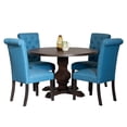 thumbnail image 1 of Roundhill Furniture 5 Piece Transitional MDF Tufted Dining Table Set, Blue, 1 of 9