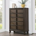 thumbnail image 1 of Roundhill Furniture Aetheria Contemporary Wood 5-Drawer Chest in Dark Brown, 1 of 6