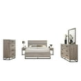thumbnail image 1 of Roundhill Furniture Panel Bed, Dresser, Mirror, 2 Nightstands, and Chest, Weathered Gray, Queen, 1 of 17