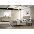 thumbnail image 1 of Roundhill Furniture Alvear Upholstered Wood Panel Bed, Dresser, Mirror, and Nightstand, Weathered Gray, King, 1 of 14
