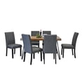 thumbnail image 1 of Roundhill Furniture Amisos 7-Pc Dining Set, Hairpin Dining Table with 6 Chairs, Gray, 1 of 14