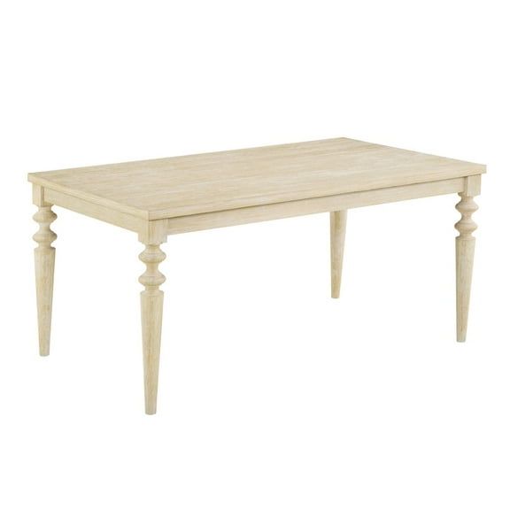 Roundhill Furniture Amonia Urban Style Wired White Finish Wood Turned-Leg Dining Table