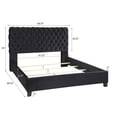 thumbnail image 1 of Roundhill Furniture  Apoera Velvet Upholstered Button Tufted Bed, King, Black Queen, 1 of 5