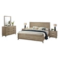 thumbnail image 1 of Roundhill Furniture Wood Bedroom Set: King Bed, Dresser, Mirror, 2 Nightstands in Weathered Sand, 1 of 15