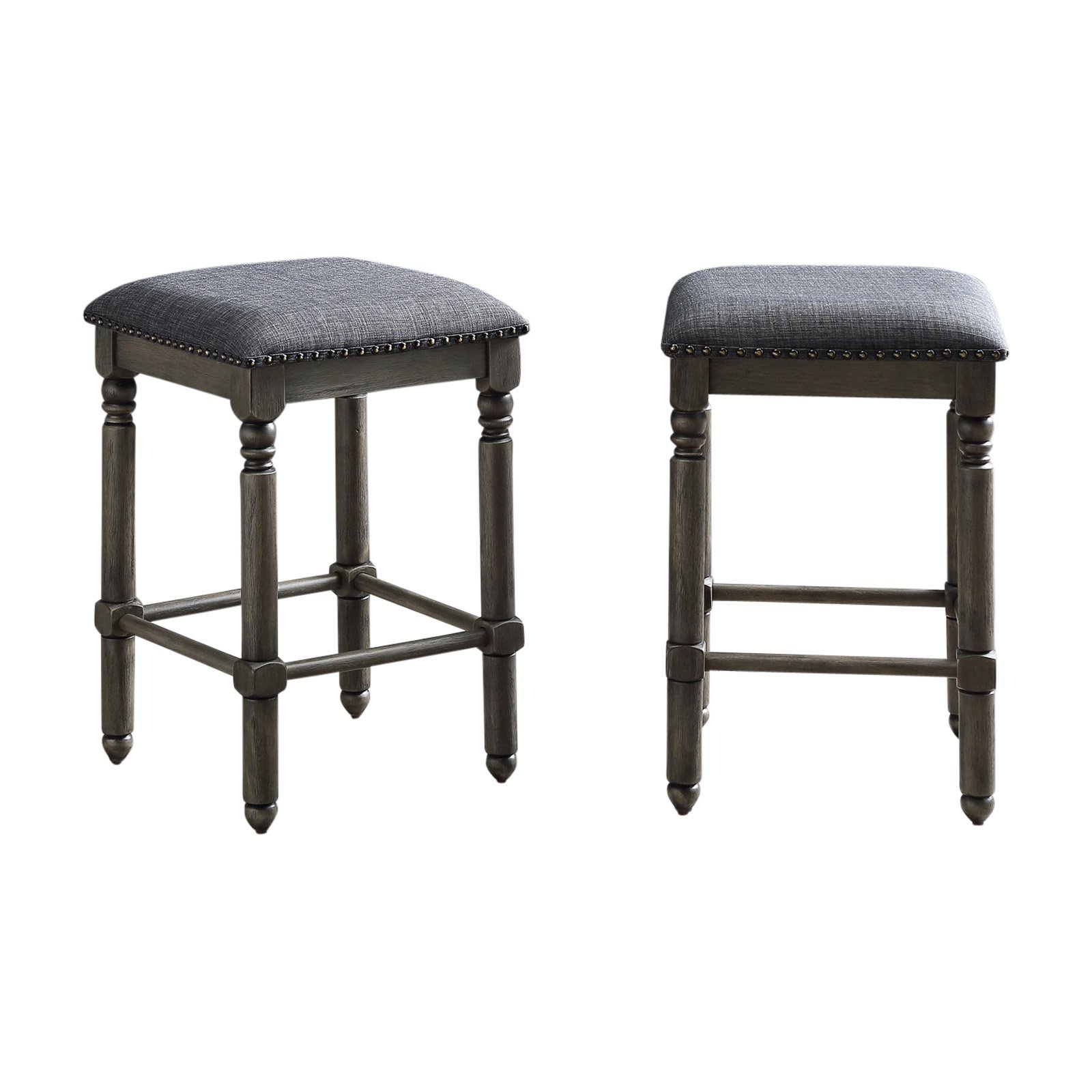 Roundhill Furniture Arnhem Bar Stool, Gray, Set of 2