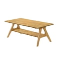 thumbnail image 1 of Roundhill Furniture Arona Mid-Century Modern Wood Shelf Coffee Table, Natural Oak Finish, 1 of 8