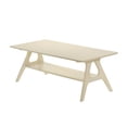 thumbnail image 1 of Roundhill Furniture Arona Mid-Century Modern Wood Shelf Coffee Table, Off-White Finish, 1 of 8