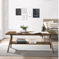 thumbnail image 1 of Roundhill Furniture Arona Mid-Century Modern Wood Shelf Coffee Table, Walnut Finish, 1 of 9