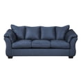 thumbnail image 1 of Roundhill Furniture Aruca Navy Blue Microfiber Pillow Back Sofa, 1 of 5