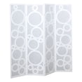 thumbnail image 1 of Roundhill Furniture Arvada 4-Panel Wood Room Divider w/Circle Pattern in White, 1 of 5