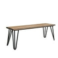 thumbnail image 1 of Roundhill Furniture Aryven Industrial Wood Dining Bench, Rustic Dark Pine Finish, 1 of 9