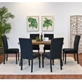 thumbnail image 1 of Roundhill Furniture Ashzo 7-Piece Dining Set, Hairpin Dining Table with 6 Chairs, Black, 1 of 12