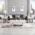 thumbnail image 1 of Roundhill Furniture Athens 3-Piece Set Modern Accent Coffee Table with Two End Tables, Off-White, 1 of 11