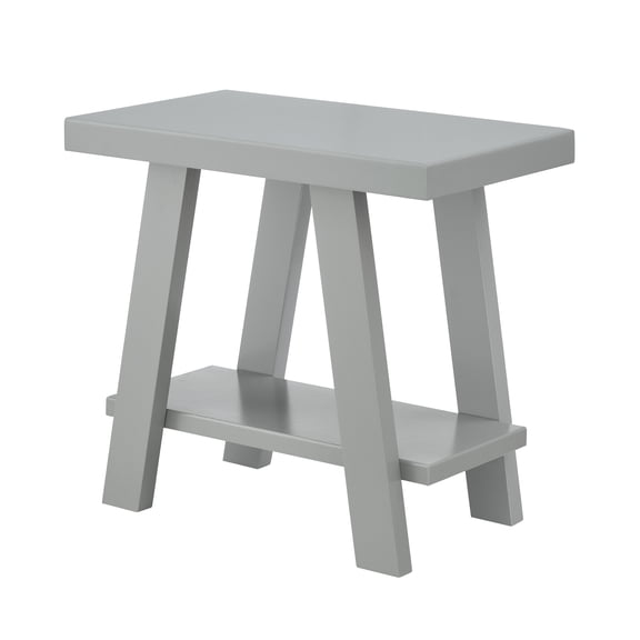 Roundhill Furniture Athens Contemporary Wood Shelf Side Table in Gray
