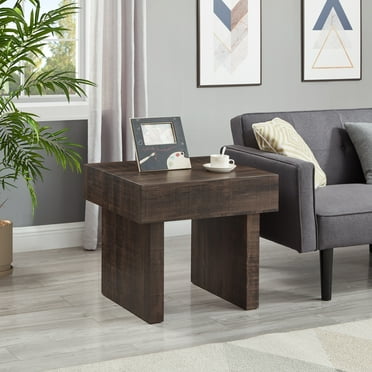 Roundhill Furniture Athens Modern Accent End Table, Walnut