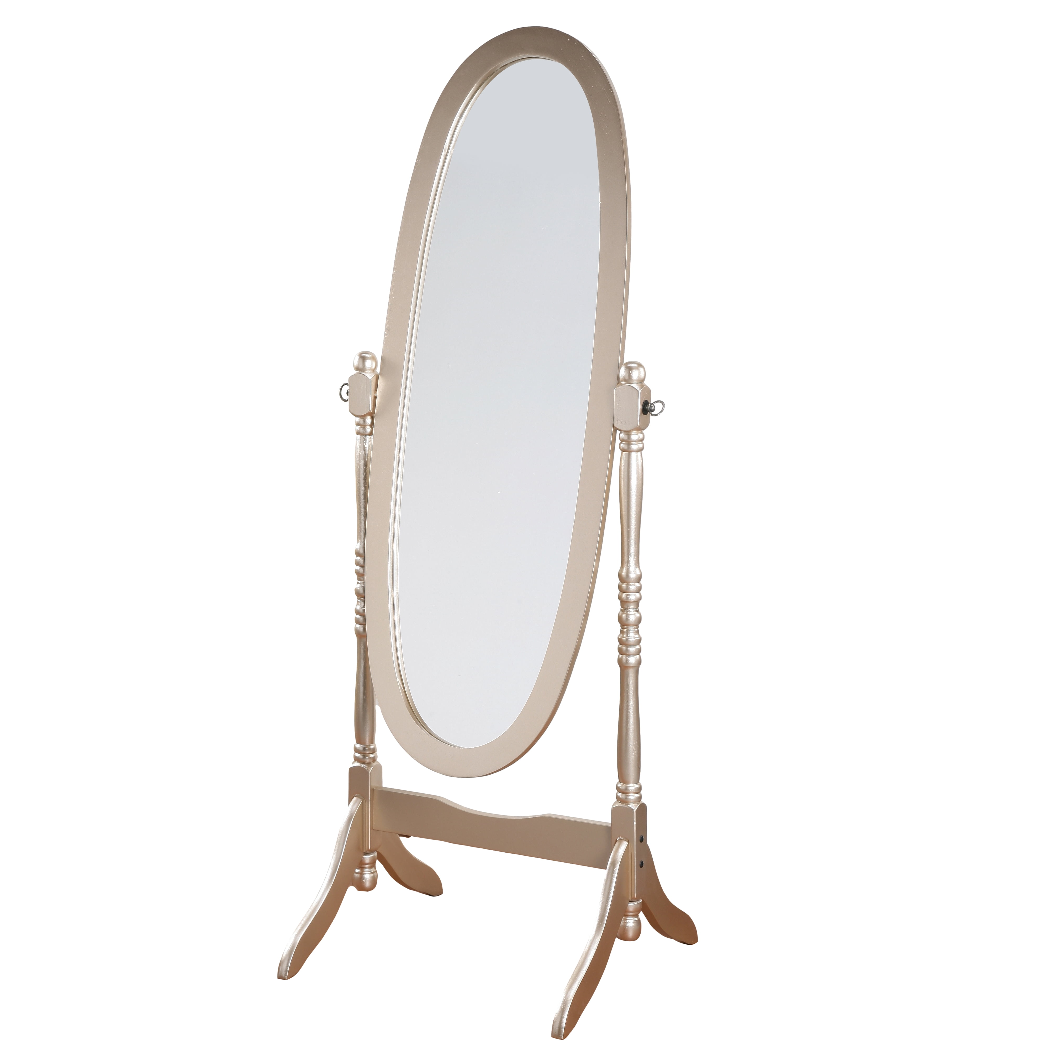 Roundhill Furniture, Cheval Mirror, Queen Anna Style, Oak Finish