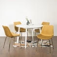 thumbnail image 1 of Roundhill Furniture Aufurr Contemporary 5-Piece Dining Set, White Round Dining Table with 4 Chairs, Gold, 1 of 8