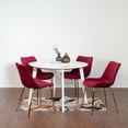 thumbnail image 1 of Roundhill Furniture Aufurr Contemporary 5-Piece Dining Set, White Round Dining Table with 4 Chairs, Red, 1 of 7