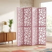 Roundhill Furniture Aurra 4-Panel Wood Room Divider, Folding Portable ...