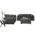 thumbnail image 1 of Roundhill Furniture Belvoir 3-Piece Living Room Set, Sofa Loveseat and Ottoman, Charcoal, 1 of 15