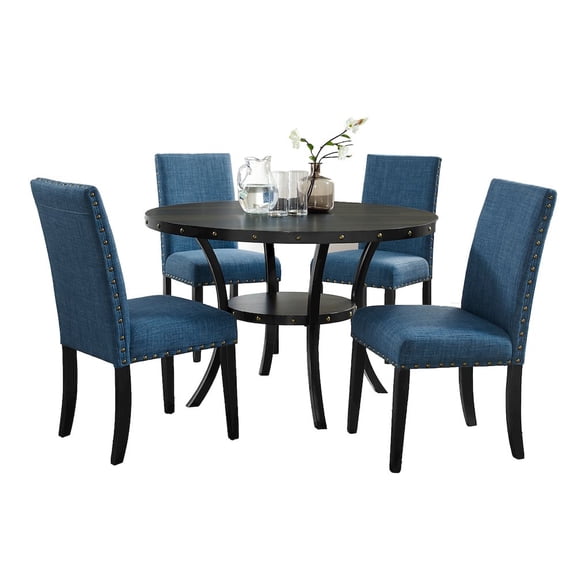 Roundhill Furniture Biony 5 Piece Wooden Dining Table Set
