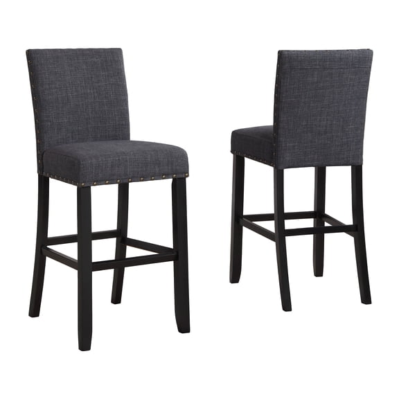 Roundhill Furniture Biony Bar Stool, Gray, Set of 2