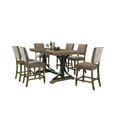 thumbnail image 1 of Birmingham 7-piece Driftwood Finish Table with Nail Head Chairs Counter Height Dining Set, 1 of 14