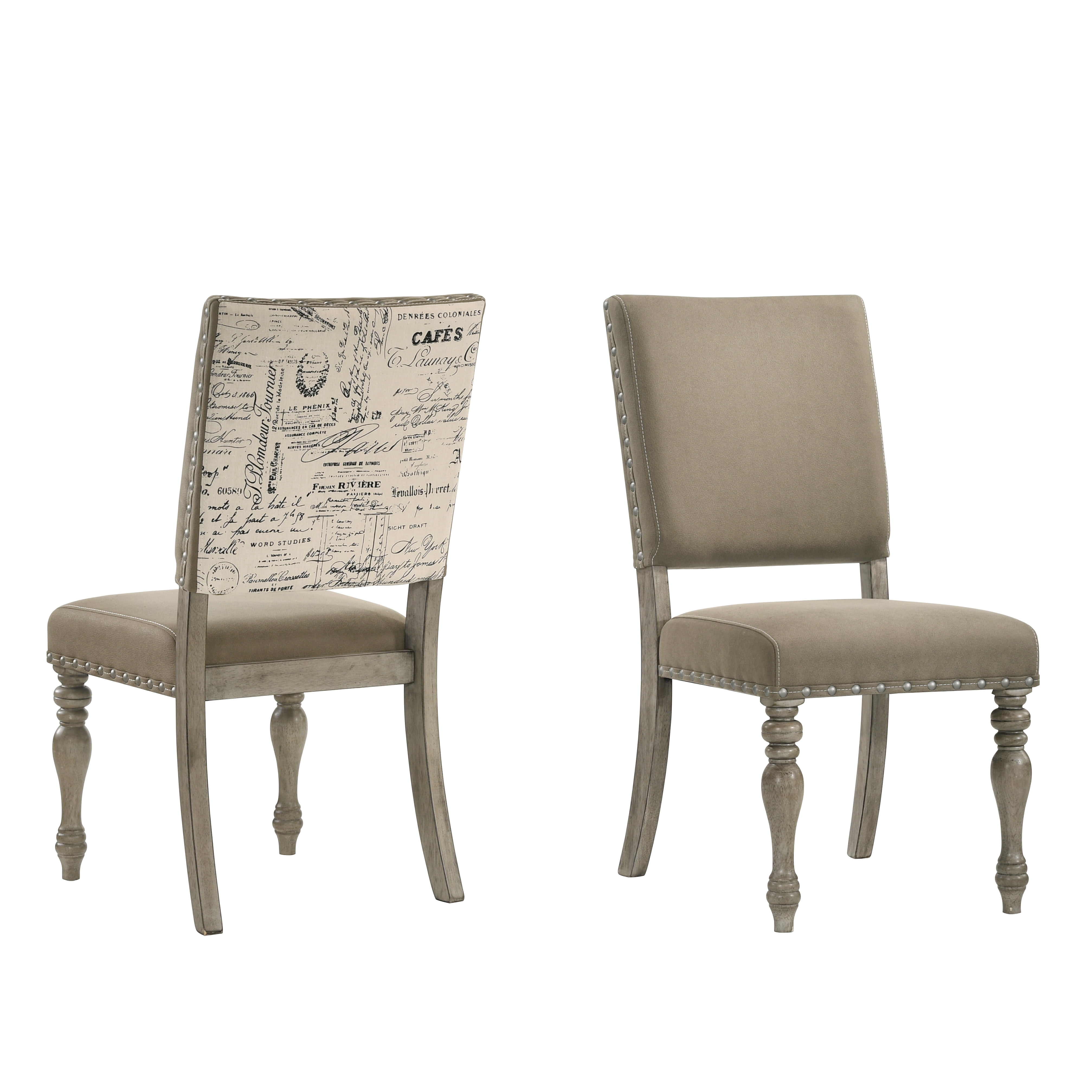 Roundhill Furniture Upholstered Dining Chairs, Birmingham Script