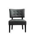 thumbnail image 1 of Roundhill Furniture Blended Leather Tufted Accent Chair with Oversized Seating, Gray, 1 of 11