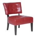 thumbnail image 1 of Roundhill Furniture Blended Leather Tufted Accent Chair with Oversized Seating, Red, 1 of 10