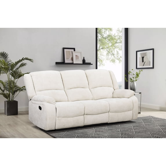 Roundhill Furniture Blitz Transitional Manual Reclining Sofa, Sand